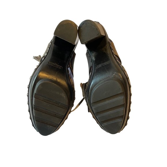 Coach Poppy Collection Women's Rena Shoes Gunmetal Heel 9.5B Leather Upper Tasse - Picture 5 of 7